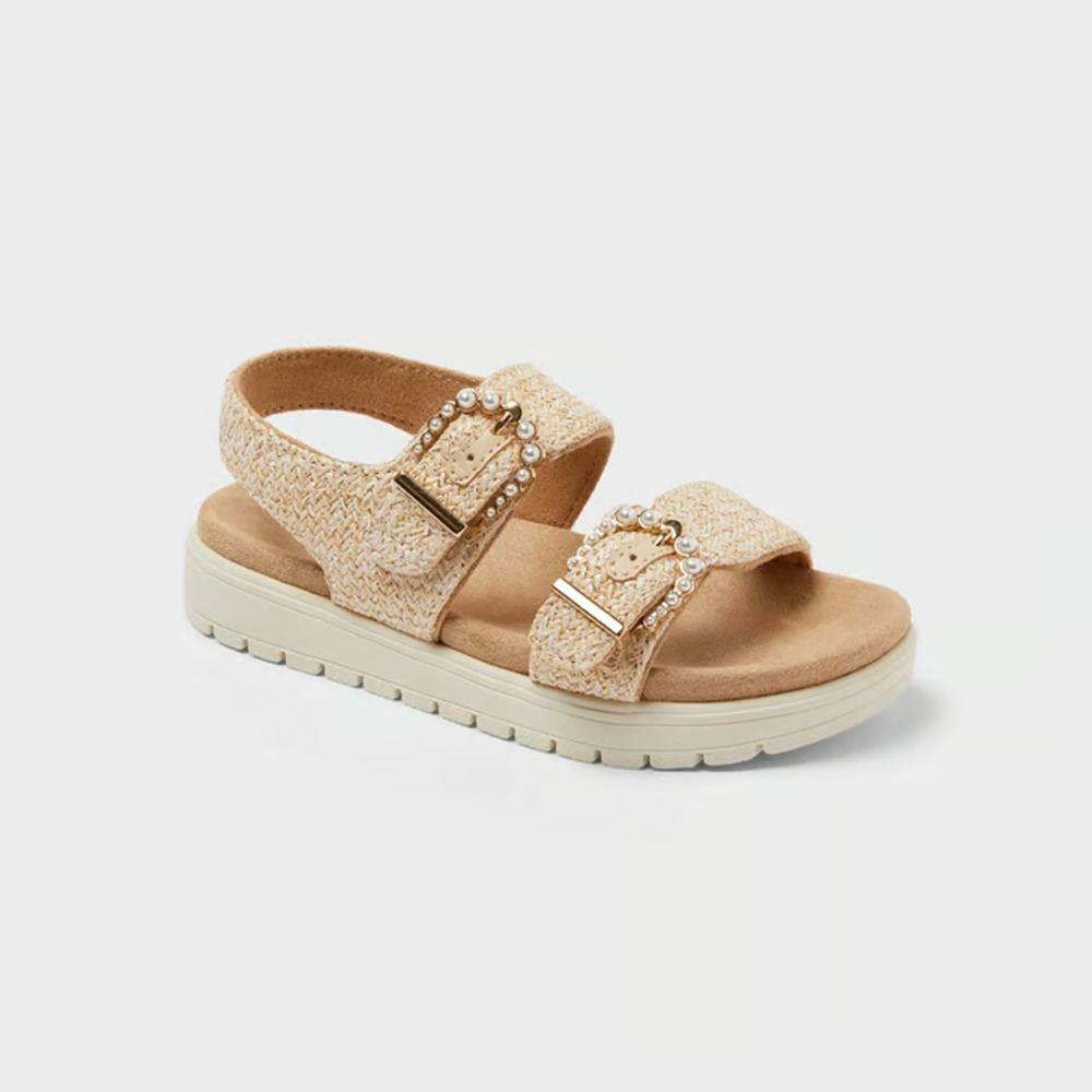 Cat & Jack Toddler Sequerah Footbed Sandals Size 8T Tan